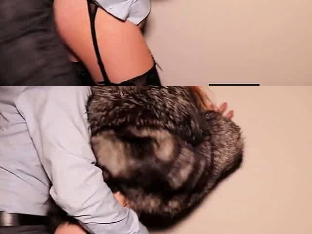 Redhead MILF in Lingerie and Fur Coat Takes on Big Cock
