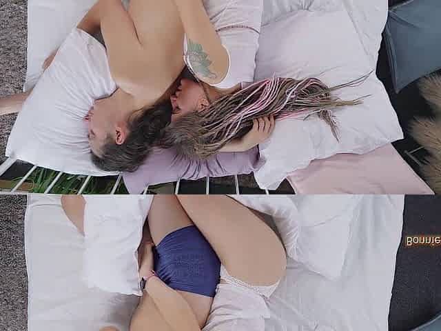 Bonnie woke Alex up with masturbation and said him her Sex - fantasy