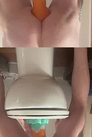 Anal toy fist riding