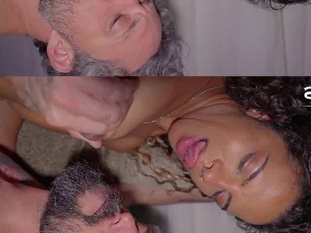 Pervert Breaks in the Pussy of a Young Brunette on the Couch