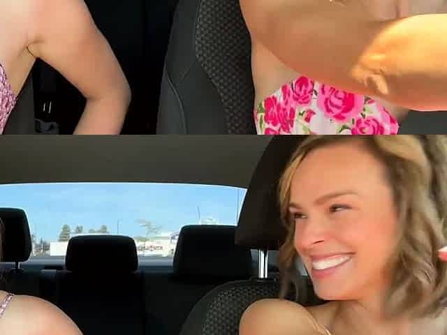 Nadia Foxx & Serenity Cox cumming hard in public drive thru