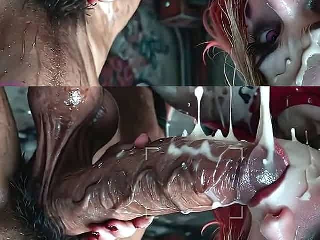 Harley Quinn Bathing in Sperm after Massive Creamy Loads