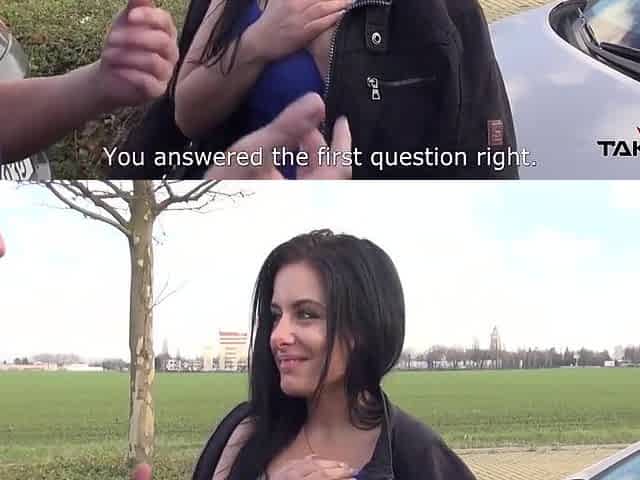 Busty Brunette Found On The Street And Convinced To Fuck By Stranger
