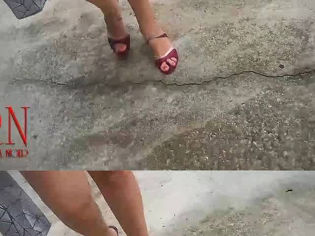 A lady masturbates in a car in a parking lot Teasing a love button with a vibrator