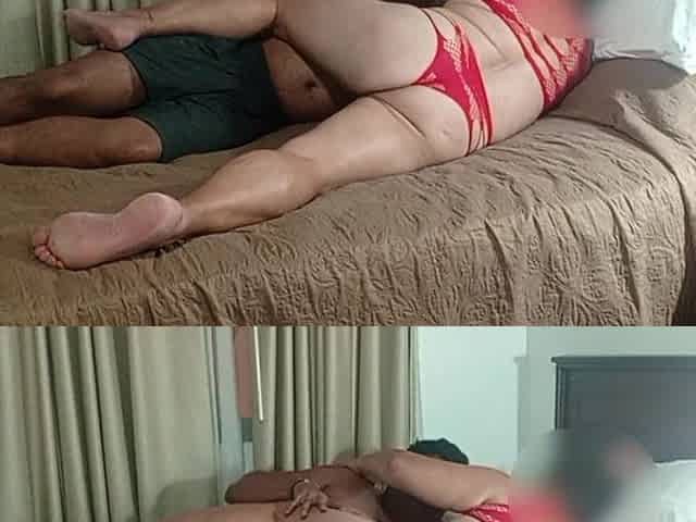 Desiring and sucking my stepmother's pussy in lingerie