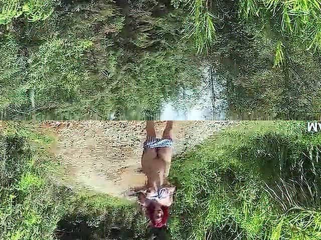 On vacation with super excited redhead