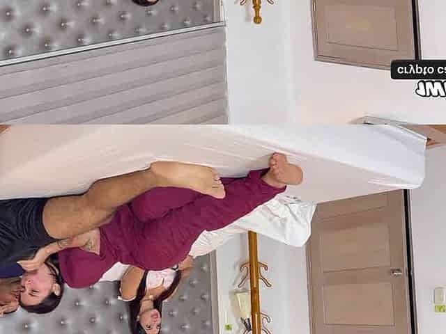 Hot employee FOLLA with boss while wife is in sofa - awesome XXX porn!