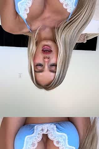 Vega Thompson Hot Blonde Strips And Shows Her Pussy