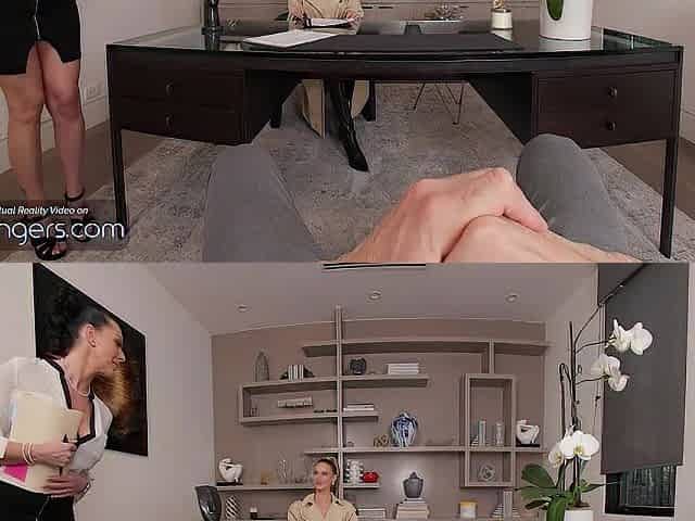 VR Bangers: Sexy Blond in Hawt Underware Bangs and Cums at a Job Interview pt.two