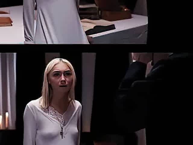 Hot blonde NUN got time freezed, fucked and jizzed by demon controlled big dick priest