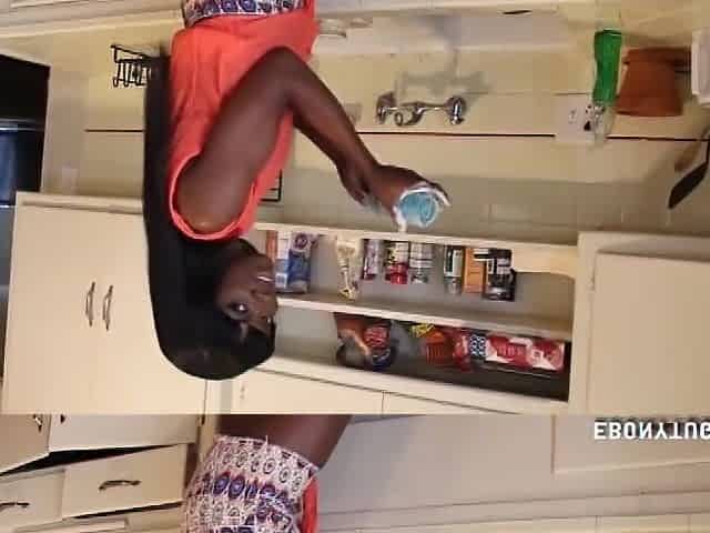 Black Chick Strokes A White Ramrod