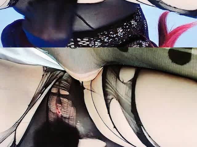 Sex-toy in a nylon pink vagina close view hose