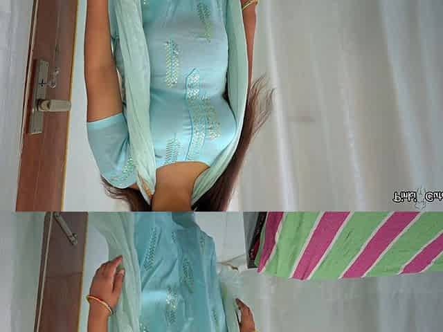 Indian neighbour's hot wife fucked exchange of cylinder, got cum on hairy pussy.