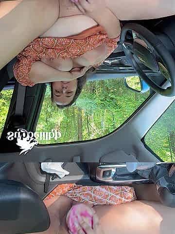 Squirting with my toy in the car