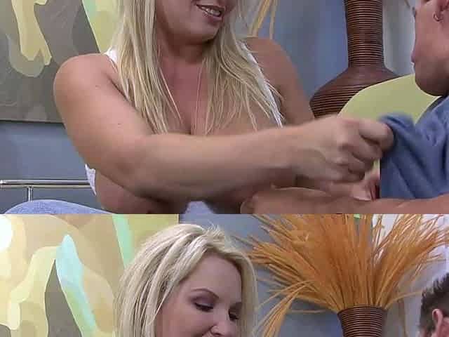 Stunning blond MILF smashed stiff and facialized
