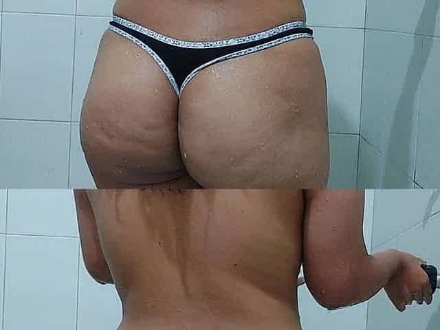 Latina Shower Grinding with Clothes on - Real Insertion Tease
