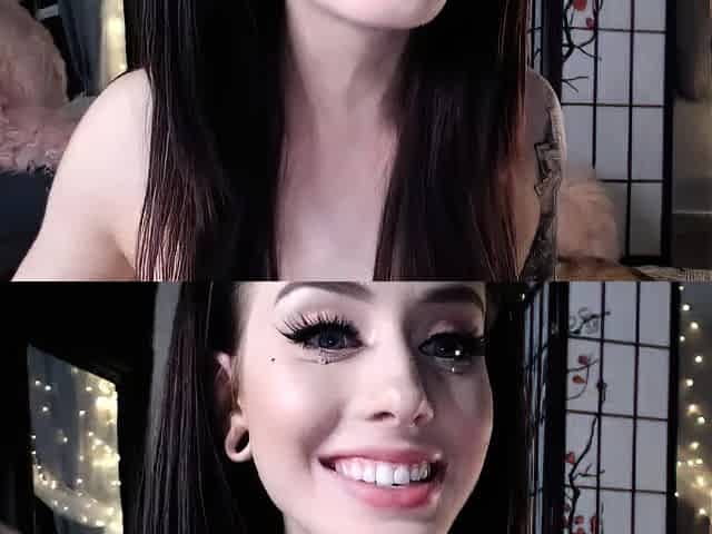 Brunette amateur webcam babe pleases pussy