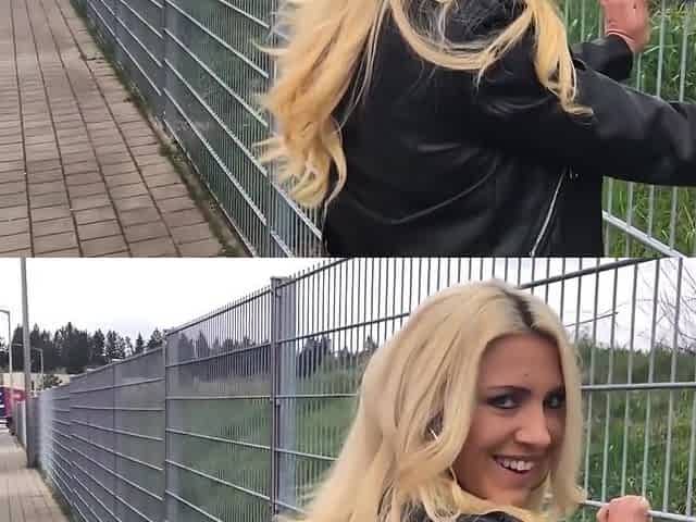 Blonde German In Black Leather Jacket Sex