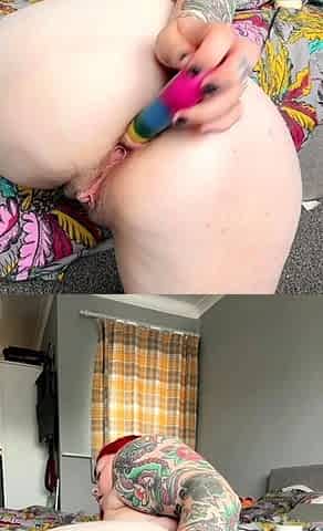 Stacked brunette goes solo toys and masturbation