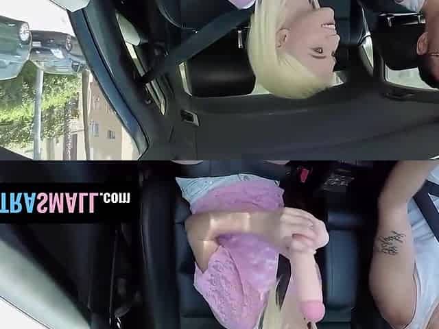 Romeo Price And Kiara Cole In Horny Little Blondie Drills Her Pink Pussy With Fat Dildo In The Car