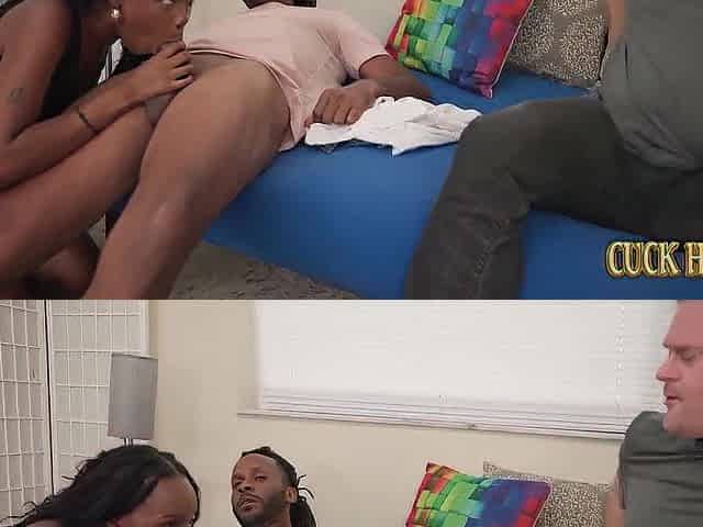 Slim Black Mila Mars Suprise Her Cuckold BF with BBC
