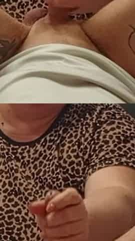 The Neighbor Plays with My Cock with Her Mouth and Hands Until I Cum