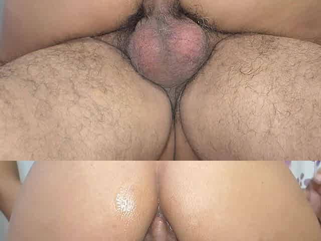 Riding on Cock with Anal Creampie, Squirting Cumshot on Latin Ass