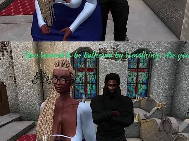 Second Life Ebony stud bangs Latin chick woman in a church