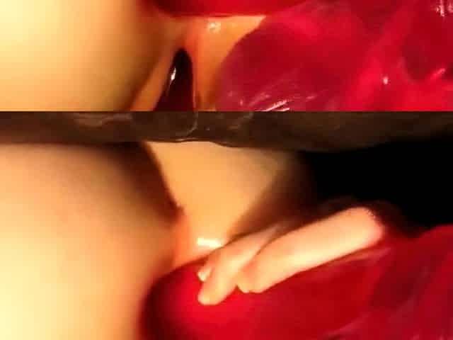 Double Penetration Solo with Orgasm