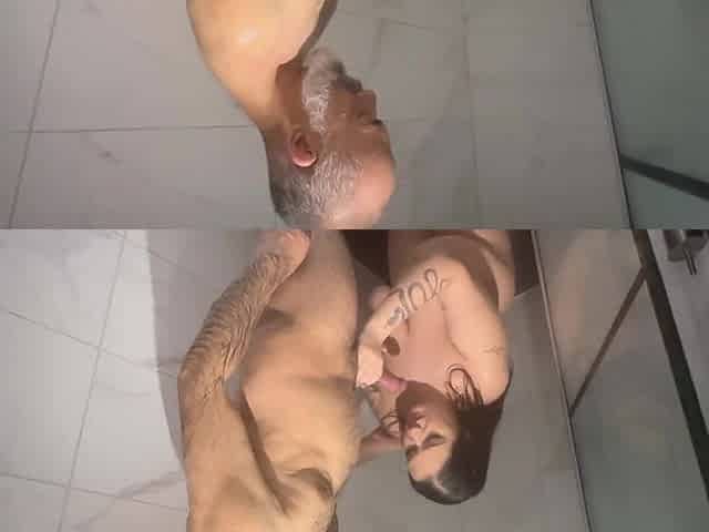 Sexy Shower Time with Busty Lady