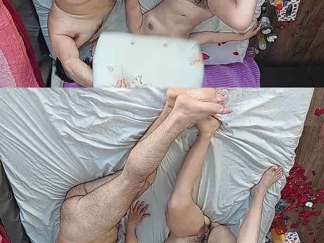 Verified Amateurs In Jerks Off And I Cum. Foreplay In The Bedroom With An Amateur Couple