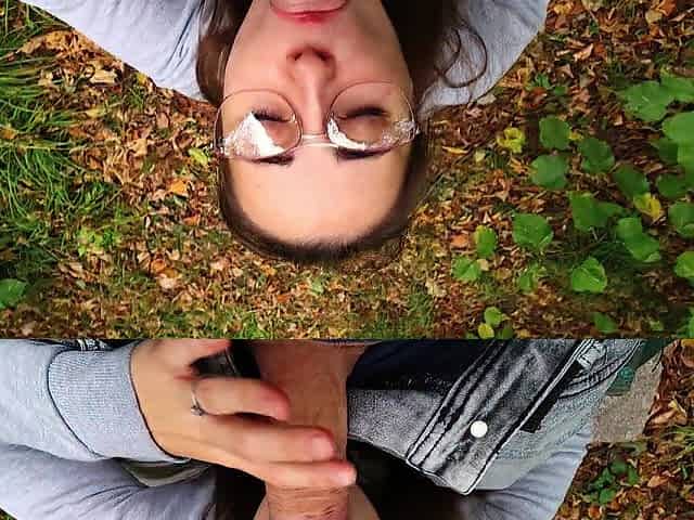 TEEN NEARLY CAUGHT SUCKING DONG IN PUBLIC PARK - FACIAL