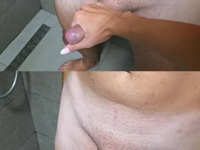Wife interrupted me whilst I was a shower, I had to fill her twat with goo