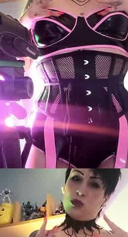 Latex slut solo anal masturbation
