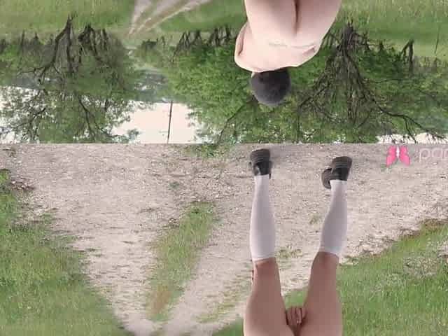 Solo brunette hair Nany Mill shows off her outdoor masturbation skills in 4K.