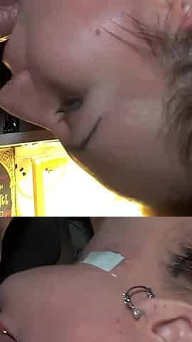 Goth Girlfriend Gives Deepthroat Blowjob and Gets Facial