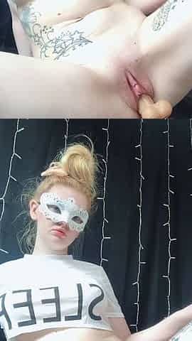 Thick exotic redhead Kat with big 36F boobs masturbates