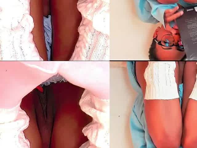 Riding a sex toy when reading a book