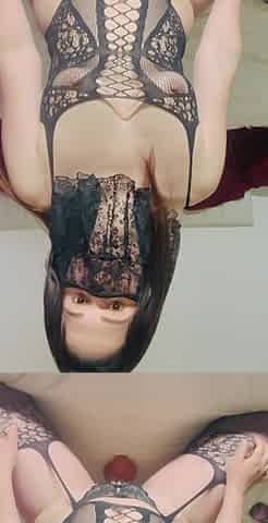 Woman masturbating with giant shlong