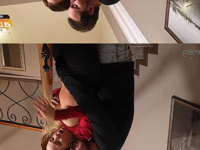 Married pair was so concupiscent they started to screw right on the stairs