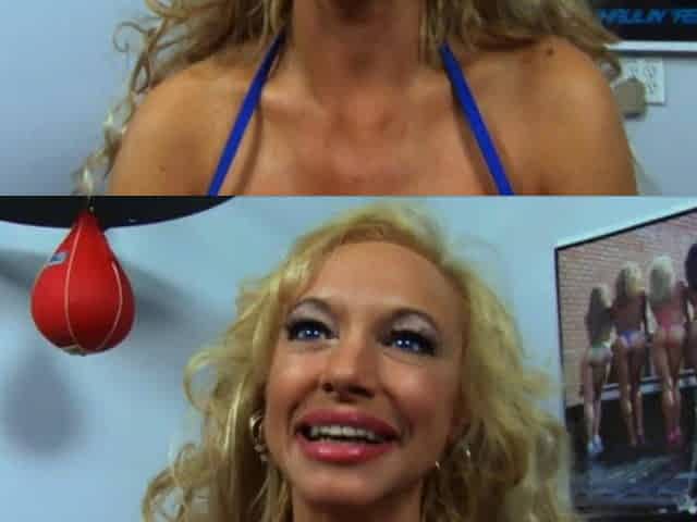 Blonde horny chicks play her big boobs
