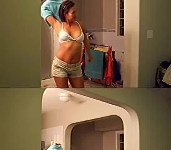 Asian wife unaware of the video camera