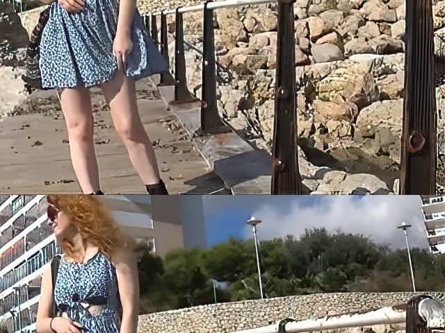 Daisy Mini Skirt No Panties Upskirt Public Pussy Flashing