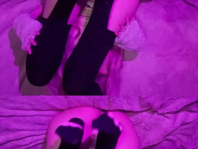 Enjoyable Punk Hotty with cat paws masturbates her constricted cute vagina