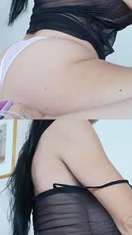 Busty curly brunette with big boobs fucks on couch