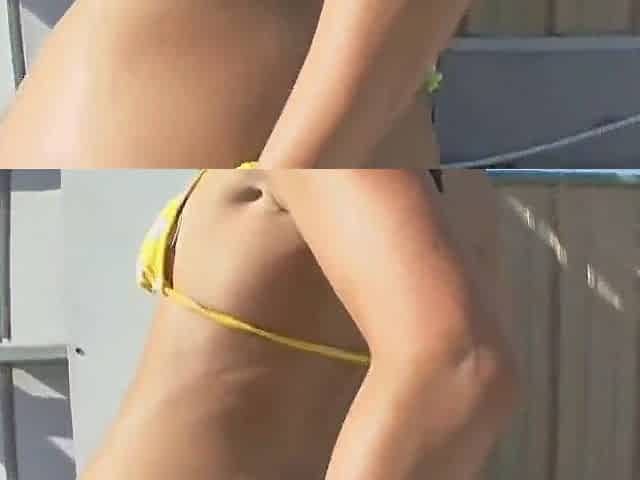 Concupiscent playgirl with a large booty widens her buns to get a deeper bang.
