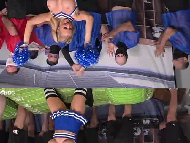 Cheerleader Team-fucked By 2 Football Teams