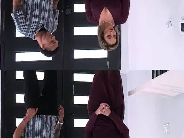 Hot milf fucks a strong bully to save her young boy