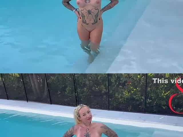 Ken Feels In Horny Brit Sophiamayy Sucks Off Roommate In Poolside Air Bnb!