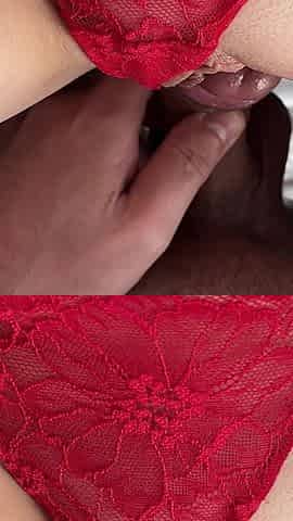 Her Tasty Pussy Is Covered with Huge Blasting Load, Extreme Close up